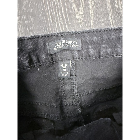 True Religion Jennie Curvy Super Skinny Jeans Black Mid Rise Womens Size 29 - Picture 5 of 12